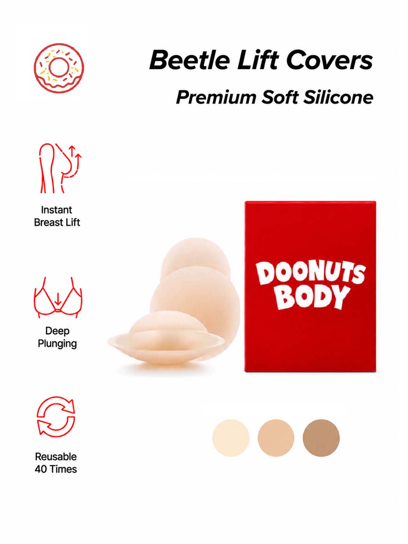 Nipple Cover Pasties - DOONUTS Невидимые накладки для подтяжки груди,